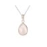Pendentif goutte avec quartz rose, en argent rhodié 925, hauteur 1,5+0,8 cm