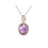 Pendant with purple amethyst, in aged 925 silver, height 1.2+0.6 cm