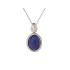 Pendant with blue lapis lazuli, in 925 aged silver, height 1.2+0.6 cm