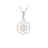 Pendentif fleur de vie avec quartz rose, en argent rhodié 925, diamètre 2+1 cm