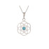 Flower of life pendant with turquoise, in 925 rhodium silver, diameter 2+1 cm