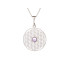 Levensbloem hanger met paarse amethist, gerhodineerd zilver 925, 2,7+1 cm