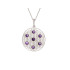 Levensbloem hanger met paarse amethist, gerhodineerd zilver 925, 2,7+1 cm
