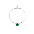 Pulseira com calcedónia verde natural, em prata 925 banhada a ródio, comprimento 16+3 cm
