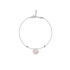 Armband met natuurlijk rozenkwarts, in 925 gerhodineerd zilver, lengte 16+3 cm