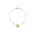 Bracelet avec quartz jaune coussin, en argent rhodié 925, longueur 16+ 3 cm