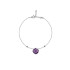 Bracelet with purple amethyst, in rhodium-plated silver 925, length 16+3 cm