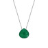 Colar coração com calcedônia verde, em prata 925 banhada a ródio, comprimento 42 + 3 cm