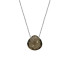 Hartenketting met rookkwarts, in 925 gerhodineerd zilver, lengte 42 + 3 cm