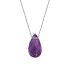 Halskette mit violettem Amethyst, aus 925 rhodiniertem Silber, Länge 42 + 3 cm