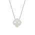 Necklace with white moonstone, in rhodium-plated silver 925, length 42 + 3 cm
