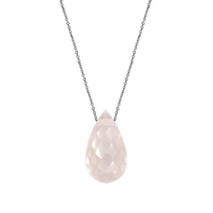 Necklace with drop rose...