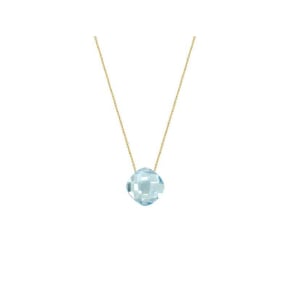 Colar com almofada topázio azul natural, em ouro 750, comprimento 42 + 3 cm