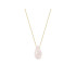 Collar con gota de cuarzo rosa natural, en oro 750, longitud 42 + 3 cm
