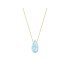 Necklace with natural blue topaz drop, in 750 gold, length 42 + 3 cm
