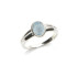 Ring with oval Australian doublet blue opal, in 925 rhodium silver