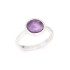 Bague avec améthyste violette naturelle, en argent rhodié 925