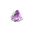 Anillo con amatista violeta natural, en plata 925 rodiada