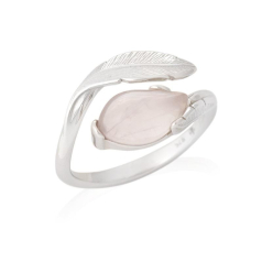 Anel com quartzo rosa...