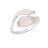 Anillo con cuarzo rosa natural, en plata 925 rodiada