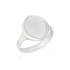 Ring met natuurlijk wit parelmoer, in 925 gerhodineerd zilver
