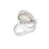 Bague avec agate aqua teintée naturelle, en argent rhodié 925