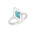 Bague avec turquoise naturelle reconstituée, en argent rhodié 925