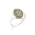 Bague avec silex rayé multicolore naturel, en argent rhodié 925