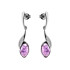 Pendientes colgantes con amatista violeta, en plata 925 rodiada