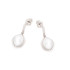 Orecchini con madreperla bianca naturale, in argento 925 rodiato