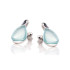 Ohrstecker mit naturfarbenem Aqua-Achat, aus 925er rhodiniertem Silber