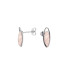 Earrings with natural rose quartz, in 925 rhodium silver