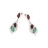 Pendientes con ámbar y ágata verde, en plata 925 rodiada