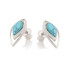 Boucles d'oreilles avec turquoise naturelle reconstituée, en argent rhodié 925