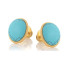 Pendientes con turquesa natural reconstituida, en plata dorado 925