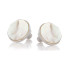Boucles d'oreilles avec nacre blanche naturelle, en argent rhodié 925