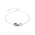 Armband met rozenkwarts en rookkwarts, in 925 gerhodineerd zilver, lengte 17+3 cm