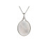 Pendant with oval white mother-of-pearl, in 925 rhodium-plated silver, height 2.6 cm
