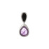 Anhänger mit Amethyst und schwarzem Achat, aus 925 rhodiniertem Silber, Höhe 1,5+1 cm