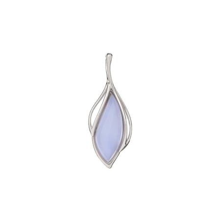 Hanger met blauwe kant shuttle-agaat, in 925 gerhodineerd zilver, hoogte 3,5 cm