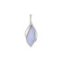 Pendant with blue lace agate navette, in rhodium-plated silver 925, height 3.5 cm