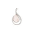 Ciondolo con goccia di quarzo rosa naturale, in argento 925 rodiato, altezza 3 cm