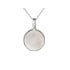 Pendentif avec nacre blanche ronde, en argent rhodié 925, diamètre 2,8 cm