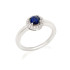 Bague avec lapis-lazuli et oxyde de zirconium, en argent rhodié 925