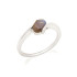 Anillo con labradorita multicolor natural, en plata 925 rodiada