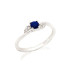 Bague avec lapis-lazuli bleu naturel, en argent rhodié 925