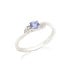 Bague avec tanzanite bleue naturelle, en argent rhodié 925
