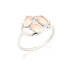 Ring with natural rose quartz, in 925 rhodium silver