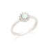 Ring met natuurlijke witte maansteen, in 925 gerhodineerd zilver