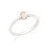 Anello con quarzo rosa naturale, in argento 925 rodiato